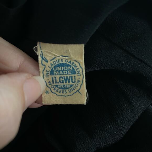 Vintage Size L Union Made Double Breasted Textured Knit Cropped Jacket Blazer - Picture 3 of 4